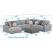 Canyon Platinum 5 Piece Modular LAF Chaise Sectional with Pillows
