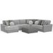 Canyon Platinum 5 Piece Modular LAF Chaise Sectional with Pillows