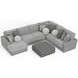 Canyon Platinum 5 Piece Modular LAF Chaise Sectional with Pillows