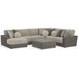 Canyon Umber 5 Piece Modular LAF Chaise Sectional with Pillows