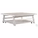 Modern Farmhouse Heavy Distressing Flea Market White Oversized Square Cocktail Table