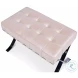 Catalunya White Leather Bench