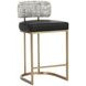 Larissa Bravo Black and Halton Birch Performance Fabric Counter Height Stool