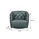 Mira Forest Green Leather Upholstered Swivel Accent Chair