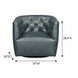 Mira Forest Green Leather Upholstered Swivel Accent Chair