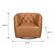 Mira Carmel Saddle Leather Upholstered Swivel Accent Chair