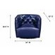 Mira Blue Leather Upholstered Swivel Accent Chair