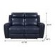 Jonathan Blue Leather 61" Lay Flat Power Reclining Loveseat with Power Headrest and USB Charging