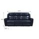 Jonathan Blue Leather 82" Lay Flat Power Reclining Sofa with Power Headrest and USB Charging