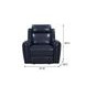 Jonathan Blue Leather Glider Power Recliner with Power Headrest and USB Charging