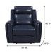 Jonathan Blue Leather Glider Power Recliner with Power Headrest and USB Charging