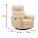 Inman Taupe Leather Swivel Glider Power Recliner with Power Headrest and USB Charging