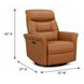 Jennings Camel Leather Swivel Glider Power Recliner with Power Headrest and USB Charging