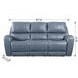 Bel Air Persian Blue Leather 85" Lay Flat Power Reclining Sofa with Power Headrest and USB Charging