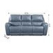 BelleAvenue Persian Blue Leather 85" Lay Flat Power Reclining Sofa with Power Headrest and USB Charging