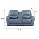 Bel Air Persian Blue Leather 76" Lay Flat Power Reclining Console Loveseat with Power Headrest and USB Charging