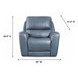 BelleAvenue Persian Blue Leather Glider Power Recliner with Power Headrest and USB Charging