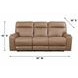 Bryant Tuscan Tan Leather 85" Lay Flat Power Reclining Sofa with Power Headrest and USB Charging