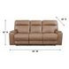 Bryant Tuscan Tan Leather 85" Lay Flat Power Reclining Sofa with Power Headrest and USB Charging