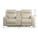 Bryant Taupe Leather 76" Lay Flat Power Reclining Console Loveseat with Power Headrest and USB Charging