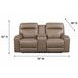 Bryant Tuscan Tan Leather 76" Lay Flat Power Reclining Console Loveseat with Power Headrest and USB Charging