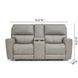 Laredo Cement Leather 77" Zero Gravity Power Reclining Console Loveseat with Power Headrest and USB Charging