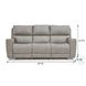 Laredo Cement Leather 87" Zero Gravity Power Reclining Sofa with Fold Down Center Console and USB Charging