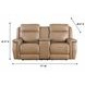 Fischer Saddle Leather 77" Zero Gravity Power Reclining Console Loveseat with Power Headrest and USB Charging