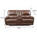 Highland Brown Coffee Leather 79" Zero Gravity Power Reclining Console Loveseat with Power Headrest and USB Charging
