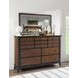 Fenmore Mocha and Distressed Cherry 9 Drawer Dresser