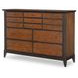 Fenmore Mocha and Distressed Cherry 9 Drawer Dresser