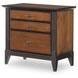 Fenmore Mocha and Distressed Cherry 3 Drawer Nightstand with USB Charging