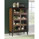 Fenmore Mocha and Distressed Cherry 8 Door Display Cabinet with LED