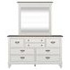 Allyson Park Wirebrushed White and Charcoal 8 Drawer Dresser with Mirror