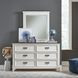 Emerson Park Wirebrushed White and Charcoal 6 Drawer Dresser with Mirror