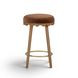 Oodle Light Walnut Performance Vegan Mohair Upholstered Counter Height Stool