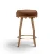 Oodle Light Walnut Performance Vegan Mohair Upholstered Counter Height Stool