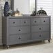 Garden View Dark Gray 6 Drawer Dresser with Mirror