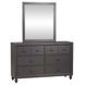 Garden View Dark Gray 6 Drawer Dresser with Mirror