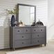 Garden View Dark Gray 6 Drawer Dresser with Mirror