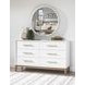 Melrose Cloud White and Desert Oak 6 Drawer Dresser with USB Charging