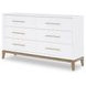 Melrose Cloud White and Desert Oak 6 Drawer Dresser with USB Charging