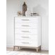 Melrose Cloud White and Desert Oak 5 Drawer Chest