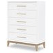 Melrose Cloud White and Desert Oak 5 Drawer Chest