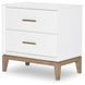 Melrose Cloud White and Desert Oak 2 Drawer Nightstand with USB Charging