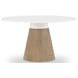 Melrose Cloud White and Desert Oak 54" Round Dining Table
