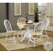 Allison Natural Brown And White Drop Leaf Round Dining Table