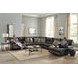Como Steel Leather 7 Piece Reclining Modular Sectional with RAF Chaise