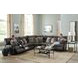 Como Steel Leather 5 Piece Reclining Modular Sectional