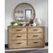 Torrance Aged Driftwood Round Dresser Mirror